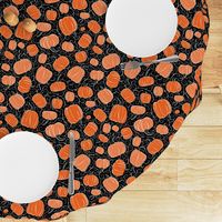 Orange + Black Pumpkin Patch with Textured Swirl Background // Fall Holiday Print Lovely for Halloween and Thanksgiving