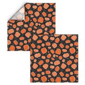 Orange + Black Pumpkin Patch with Textured Swirl Background // Fall Holiday Print Lovely for Halloween and Thanksgiving