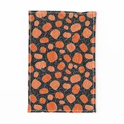 Orange + Black Pumpkin Patch with Textured Swirl Background // Fall Holiday Print Lovely for Halloween and Thanksgiving