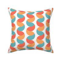 Vertical ribbons teal coral orange Wallpaper