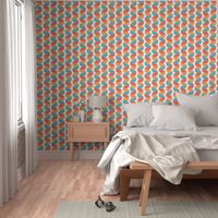 Vertical ribbons teal coral orange Wallpaper