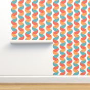 Vertical ribbons teal coral orange Wallpaper