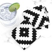 Large Aztec diamonds black white Wallpaper