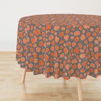 Orange + Gray Pumpkin Patch with Textured Swirl Background // Fall Holiday Print Lovely for Halloween and Thanksgiving