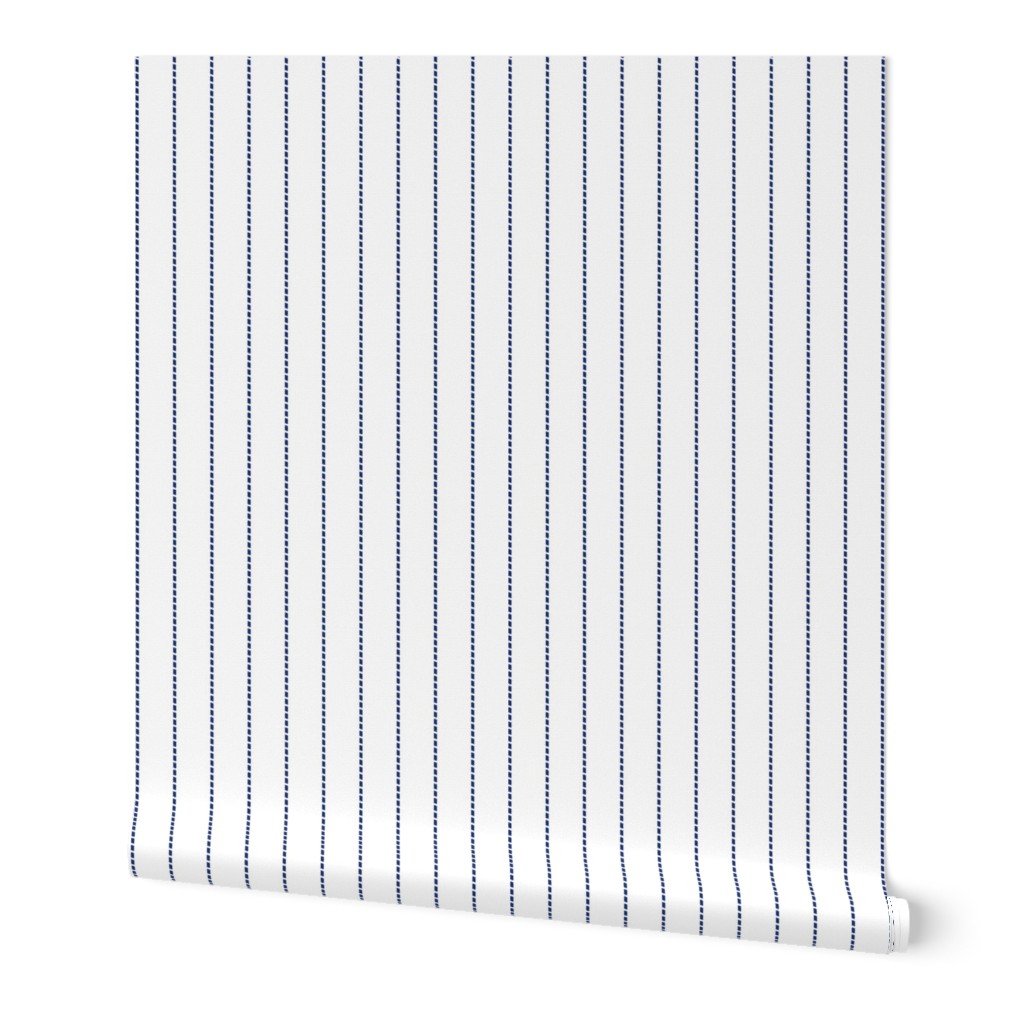 Navy pin stripes Titanic boarding Dress Fabric