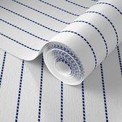 Navy pin stripes Titanic boarding Dress Fabric