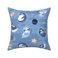 Space Sloth - blue peach BIG