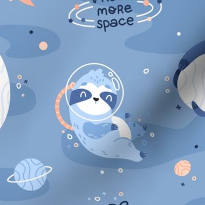 Space Sloth - blue peach BIG