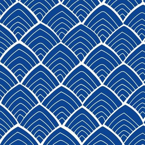Japan inspired blue geometric pattern