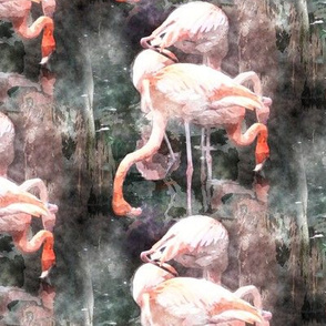 FLAMINGOS ORIGINAL WATERCOLOR EFFECT