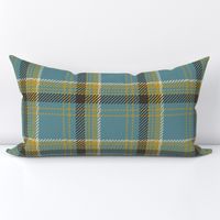 Modern Boucle Plaid Ivory Teal Brown