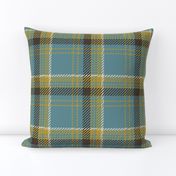 Modern Boucle Plaid Ivory Teal Brown