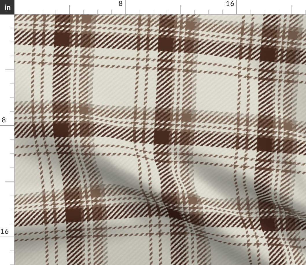 Modern Boucle Plaid Ivory Beige Brown