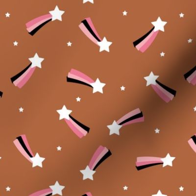 Make a wish and dream about the stars sleepy universe design copper pink girls