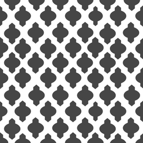 Moroccan Ogee Damask // Charcoal