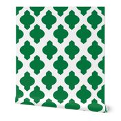 Moroccan Ogee Damask // Kelly Green