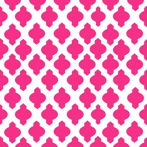 Moroccan Ogee Damask // Hot Pink