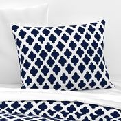 Moroccan Ogee Damask // Navy