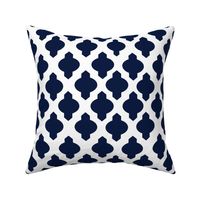 Moroccan Ogee Damask // Navy