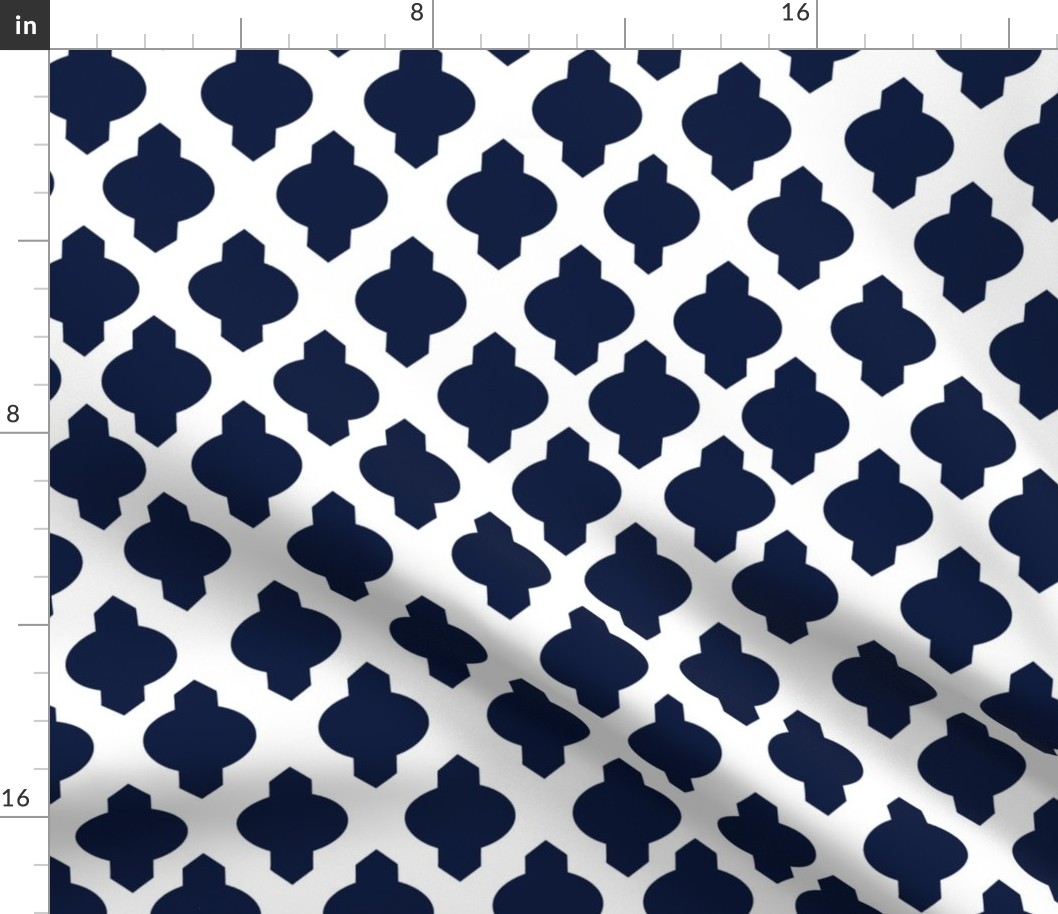 Moroccan Ogee Damask // Navy