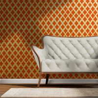 Moroccan Ogee Damask // Orange