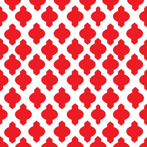 Moroccan Ogee Damask // Red