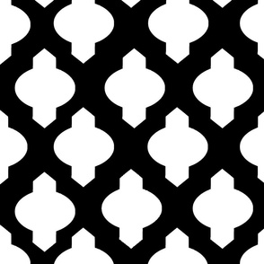 Moroccan Trellis // White on Black