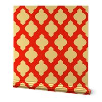 Moroccan Trellis // White on Red