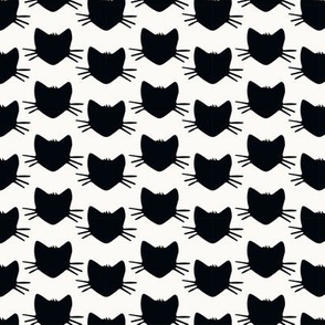 black white kitty cat repeat pattern