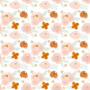 Sweet Peach Florals and Dots - SMALL