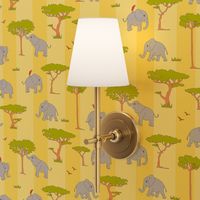 elephants in the savanna - light