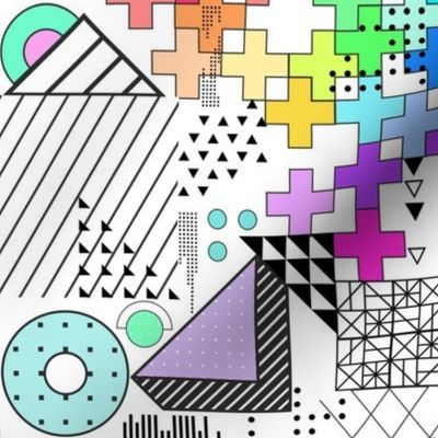 Geometric Chaos Rainbow Doodles