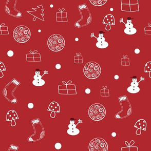 Red and white Christmas pattern