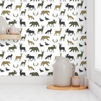 (small scale) woodland animals - C2 linen