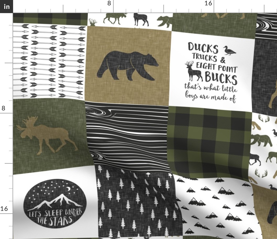 Happy Camper / Ducks, Trucks, and Eight Point Bucks - C2 Woodland Patchwork