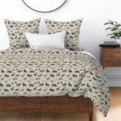 woodland animals - C2 linen on tan