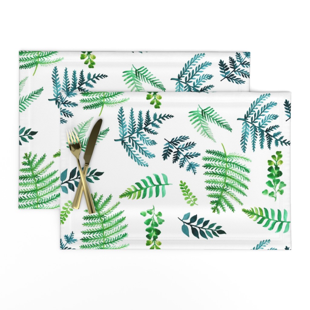 watercolor ferns