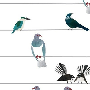 NZ Birds On A Wire (Large Scale)
