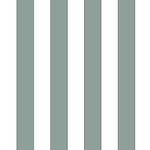 Sage green and white vertical stripes