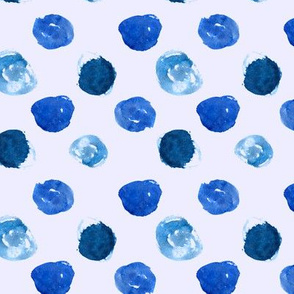Blue watercolor polka dot pattern