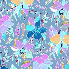 Pastel Tropical Floral (Small Version) 
