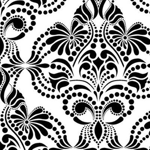 Elegant Arabesque Negro Blanco