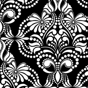 Elegant Arabesque Blanco Negro