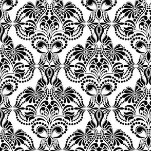 Elegant Arabesque Negro Blanco Small