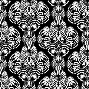 Elegant Arabesque Blanco Negro Small