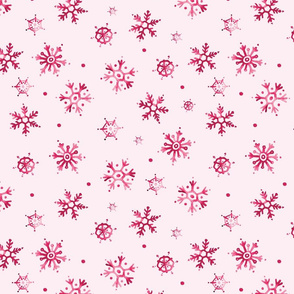 Watercolor Snowflakes Red