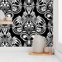 Blanco y Negro Arabesque Wallpaper