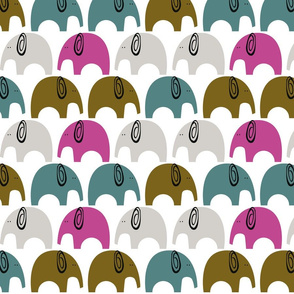 Elephants jungle animal Gender neutral with pink and teal