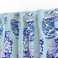 Chinoiserie Ginger Jar Collection in Ice Blue