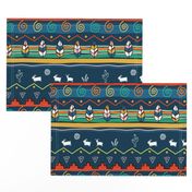 native american textile navy